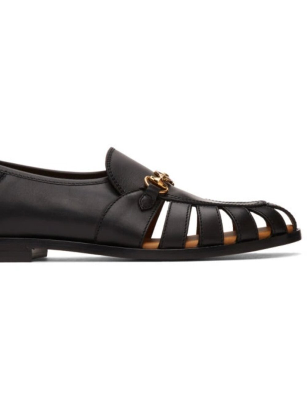 Gucci Talete Horsebit Cutout Leather Loafers (37.5)